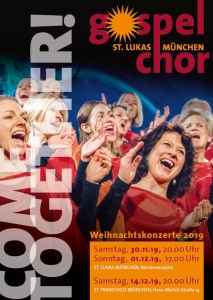 Flyer Gospelchor St. Lukas Weihnachtskonzerte 2019