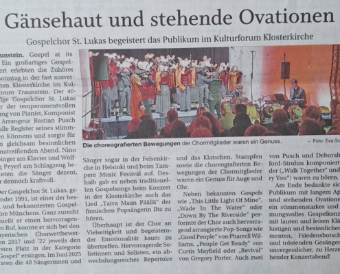 Gospelchor St. Lukas in Traunstein - Gänsehaut und standing ovations